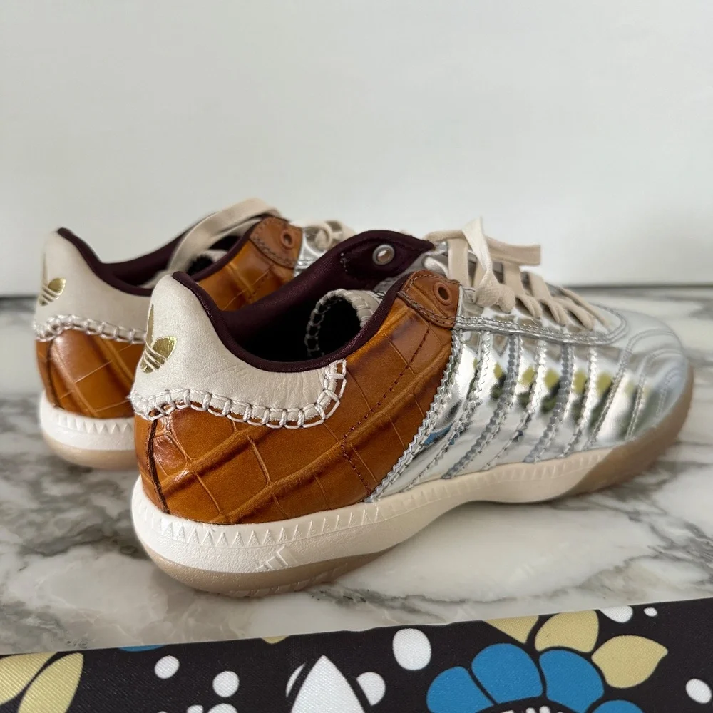 Adidas Originals Edition WALES BONNER Silver & Brown MN Samba Sneakers SZ US 7 - Picture 8 of 13